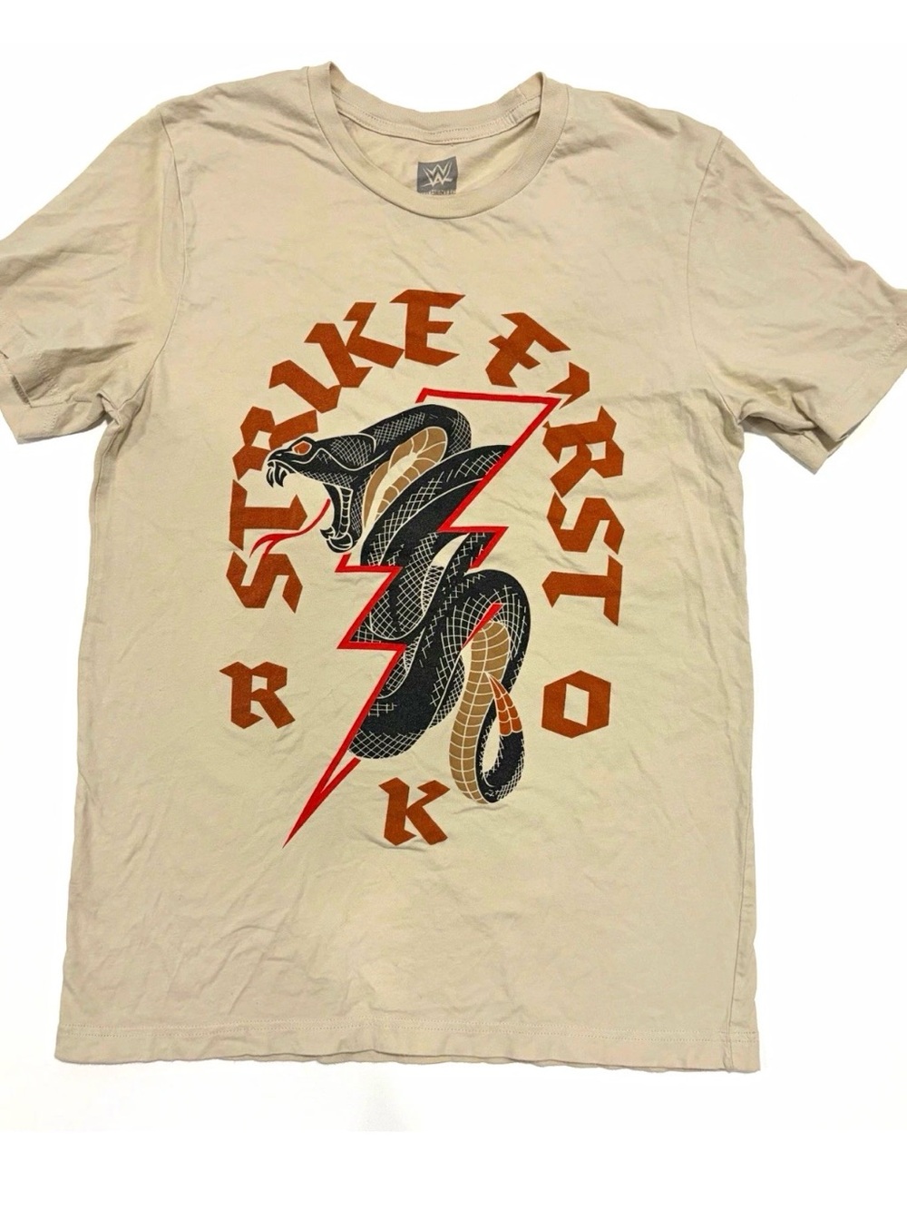 WWE Stone Cold Steve Austin Strike First Snake Beige T-Shirt size Med